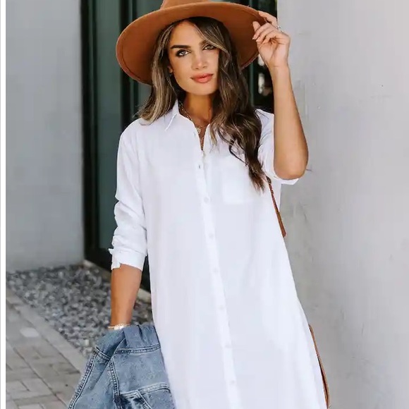 NWT J.Crew RISKY BUSINESS POCKETED BUTTON DOWN SHIRT DRESS - WHITE - Picture 2 of 4